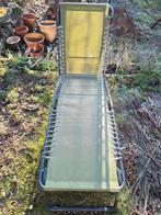 Tuinstoel / Ligstoel - Groen Textileen, Tuin en Terras, Ligbedden, Ophalen of Verzenden, Gebruikt, Metaal, Inklapbaar