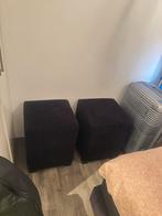 Twee zwarte velours nachtkastjes/poefjes merk zevenslaper, Ophalen, Minder dan 50 cm, Vierkant, Minder dan 50 cm
