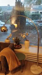 RVS boog lamp met marmeren voet, Huis en Inrichting, Ophalen, Gebruikt, E27 (groot)