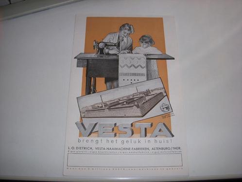 Jaren 30 Nederlandse folder VESTA Naaimachines, Boeken, Catalogussen en Folders, Zo goed als nieuw, Folder, Ophalen of Verzenden