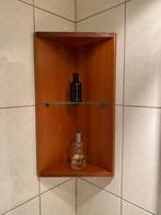 Te kp houten hoek badkamer rekje kastje, Huis en Inrichting, (Half)hoge kast, Minder dan 50 cm, Ophalen of Verzenden, Zo goed als nieuw