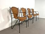 Set van 4 rieten stoelen,Frederick Weinberg, USA, jaren 60., Ophalen, Gebruikt, Bruin, Twee