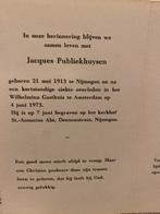 Publiekhuysen 1913 Nijmegen 1973 Amsterdam Nijmegen, Ophalen of Verzenden, Bidprentje