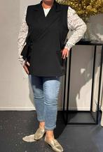 Nieuwe elegante overslag gilet met strik nu €29,99, Zwart, Maat 46/48 (XL) of groter, Nieuw, Ophalen of Verzenden