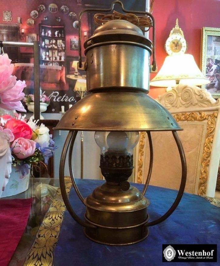 Hanglamp industriële olie hanglamp elektrisch, koper vintage, Huis en Inrichting, Lampen | Hanglampen, Minder dan 50 cm, Glas