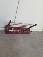 Vintage Kapstok Jaren 60/70 Rood Skai Chroom, Wandkapstok, Gebruikt, Ophalen of Verzenden, Minder dan 100 cm