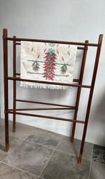 Vintage donker houten wasrek handdoekenrek, Ophalen of Verzenden, Huis en Inrichting