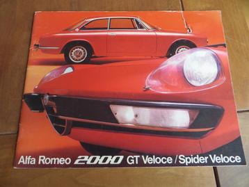 Folder Alfa Romeo 2000 GT Veloce, Alfa Romeo 2000 Spider '71 beschikbaar voor biedingen