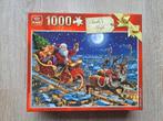 King kerst puzzel Santa's sleigh 1000 stukjes, Ophalen of Verzenden, 500 t/m 1500 stukjes, Zo goed als nieuw, Legpuzzel