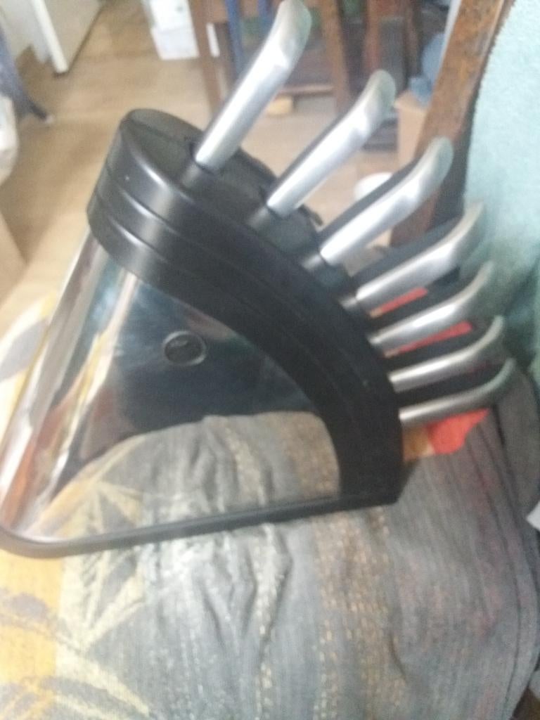 amc pannen/amc messen blok, Huis en Inrichting, Keuken | Potten en Pannen, Verzenden, Gebruikt, Rvs, Pannenset