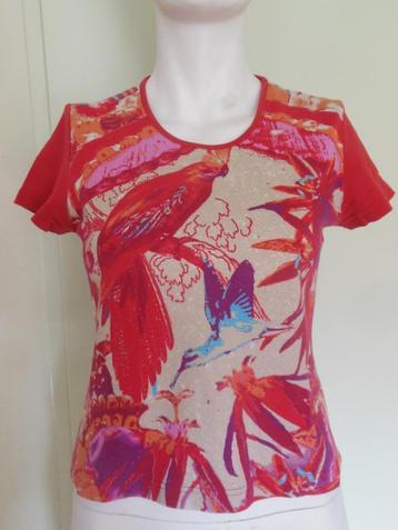 Bijzonder rood vogelprint Mexx t-shirt mt Medium 38 beschikbaar voor biedingen