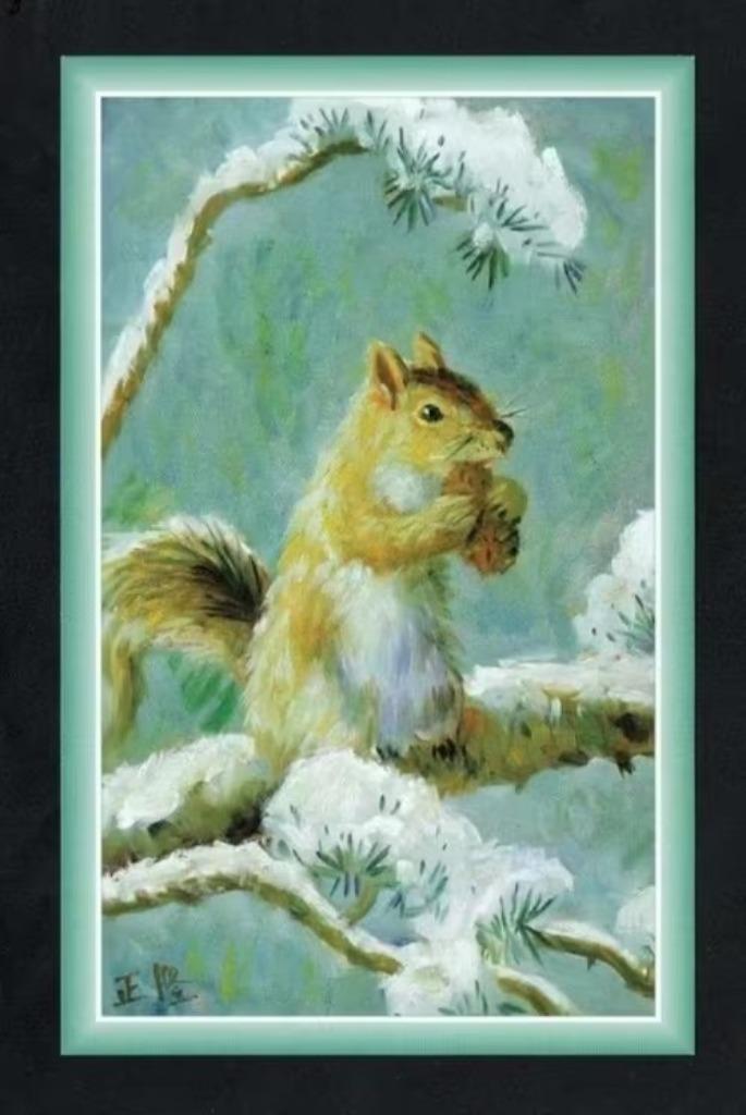 Eekhoorn Sciurus Vulgaris Winter Knaagdier., Verzamelen, Ansichtkaarten | Dieren, Ongelopen, 1980 tot heden, Knaagdier, Ophalen of Verzenden