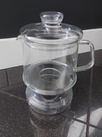theepot glazen 1 ltr met warmhoud onderstel (versturen niet), Ophalen, Zo goed als nieuw