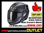 Motorhelm Scorpion EXO TECH Square - Mat Zwart-Geel, Nieuw met kaartje, Overige merken, Systeemhelm, Dames