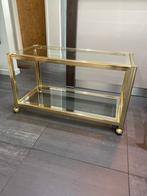 Vintage salontafel Pierre Vandel op wielen  jaren 70, Ophalen, Pierre Vandel, Minder dan 50 cm, Gebruikt