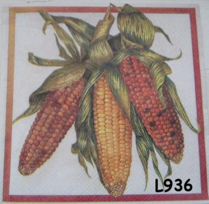 Servetten decoupage/bullet journal – maiskolven L936, Hobby en Vrije tijd, Knutselen, Nieuw, Materiaal, Verzenden