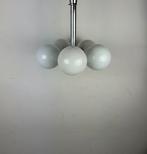 Vintage Hustadt Leuchten glazen bollen hanglamp, Ophalen of Verzenden, Zo goed als nieuw, Glas, Space age