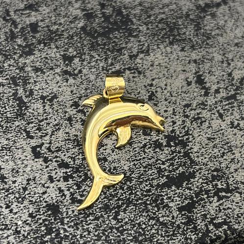 14 karaats gouden hanger dolfijn vis model, Sieraden, Tassen en Uiterlijk, Kettinghangers, Ophalen of Verzenden