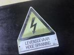 Vintage bord LEVENSGEVAAR HOGE SPANNING (geen emaille), Verzamelen, Merken en Reclamevoorwerpen, Ophalen of Verzenden, Zo goed als nieuw