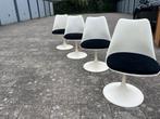 *** VINTAGE ORIGINAL: 4 x PASTOE TULIP EETKAMER STOEL ***, Ophalen, Stof, Gebruikt, Wit