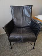 leren stoel, design, Huis en Inrichting, Fauteuils, Gebruikt, Stoer, Minder dan 75 cm, Leer