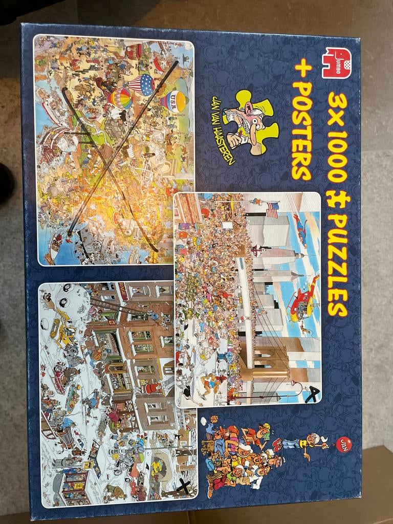 Jan van Haasteren 2 Puzzels (derde ontbreekt helaas), Hobby en Vrije tijd, Denksport en Puzzels, Ophalen of Verzenden, 500 t/m 1500 stukjes