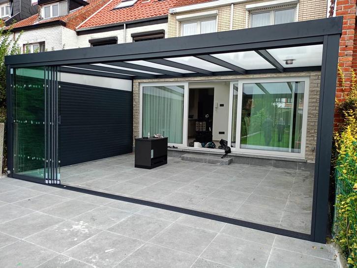 Luxe Veranda Overkapping met Schuifpui & Glazen Wanden, Tuin en Terras, Overkappingen, Nieuw, Veranda, Ophalen of Verzenden