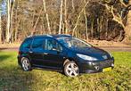 Peugeot 307 2.0 16V SW 2007 Zwart 7 persoons, Auto's, Stof, Zwart, 4 cilinders, 7 stoelen