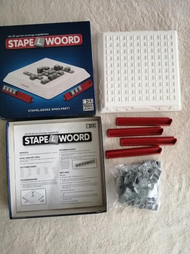 bordspel, Stapelwoord- bordspel-het 3-D gezelschapsspel, Hobby en Vrije tijd, Gezelschapsspellen | Bordspellen, Zo goed als nieuw