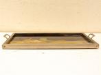 Art Deco stijl rvs dienblad 35727, Huis en Inrichting, Woonaccessoires | Dienbladen, Ophalen of Verzenden, Gebruikt, Rechthoekig