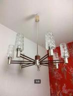 vintage kroonluchter luster mid-century, Huis en Inrichting, Lampen | Kroonluchters, Ophalen, Zo goed als nieuw, Glas, Mid-century