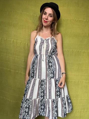 Jurk / zomer / print / aztec / wit / 42 / extra large / XL beschikbaar voor biedingen