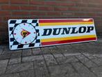 Dunlop vintage reclame lichtbak met klok, Ophalen of Verzenden, Zo goed als nieuw, Lichtbak of (neon) lamp