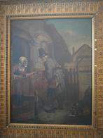 18de eeuws paneel schilderij  "de snuifdoos", Antiek en Kunst, Ophalen of Verzenden