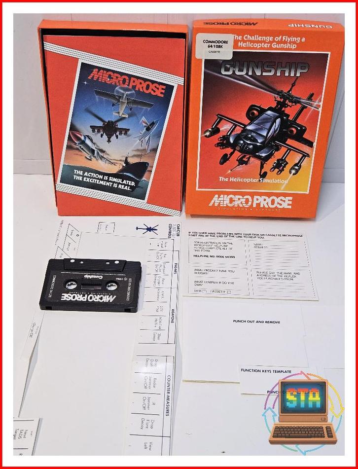 Commodore 64 Boxed Game Gunshop Compleet Met Overlay, Computers en Software, Vintage Computers, Ophalen of Verzenden