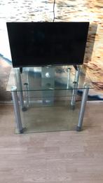 Glazen tv meubel, Huis en Inrichting, Ophalen, 50 tot 100 cm, Minder dan 100 cm, 25 tot 50 cm