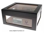 HUMIDOR "PALERMO" DIGITALE HYGROMETER 95 SIGAREN ZWART   h10, Verzenden, Nieuw, Tabaksdoos of Verpakking