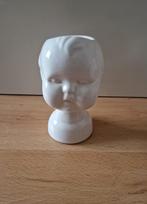 Bloempot baby face gezicht wit hoofd pot vintage retro, Rond, Ophalen of Verzenden, Aardewerk, Minder dan 40 cm