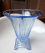Art Deco blauw persglazen vaas: Sowerby, Engeland. Jaren '30, Antiek en Kunst, Ophalen of Verzenden