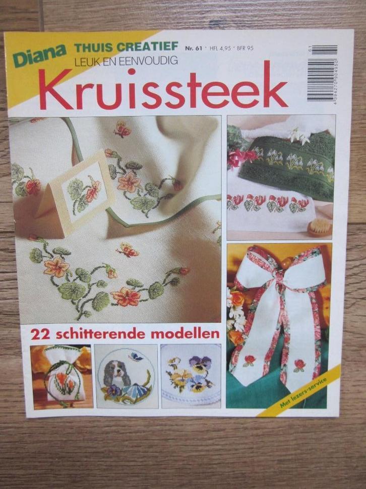 Diana Thuis Creatief Leuk en Eenvoudig in Kruissteek nr.61, Hobby en Vrije tijd, Borduren en Borduurmachines, Nieuw, Patroon, Handborduren