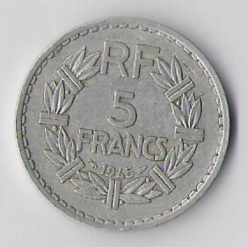 Frankrijk, De Gaulle, 5 francs 1945 C, open 9, Postzegels en Munten, Munten | Europa | Niet-Euromunten, Losse munt, Frankrijk