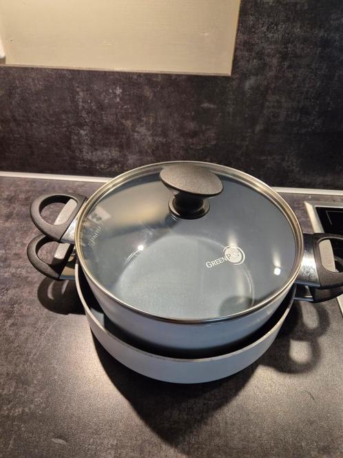 2 Greenpan pannen, Huis en Inrichting, Keuken | Potten en Pannen, Gebruikt, Pannenset, Overige materialen, Ophalen of Verzenden