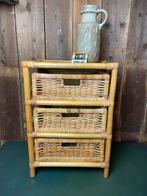 Vintage jaren 70/80 rotan/ rieten ladekast/ nachtkastje, Huis en Inrichting, Ophalen, ?, Zo goed als nieuw, ?