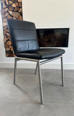 4/6 zwart leder Henders & Hazel Dafur design eetkamerstoelen, Ophalen, Dafur, Zwart, Henders en Hazel