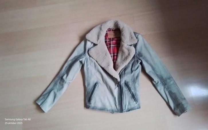 Goosecraft zacht stoer Leren Jas - Maat L, Kleding | Dames, Jassen | Zomer, Gedragen, Maat 38/40 (M), Beige, Ophalen of Verzenden