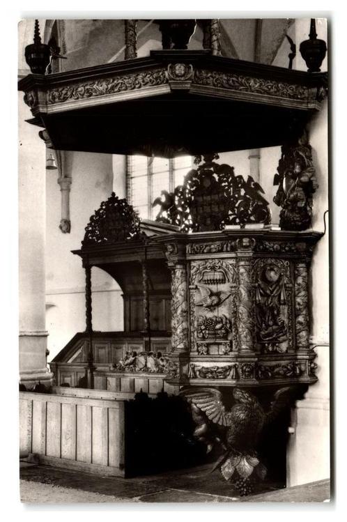 Bolsward, Kansel Martinikerk. Opruimingskaart, Verzamelen, Ansichtkaarten | Nederland, Ongelopen, Friesland, 1960 tot 1980, Verzenden