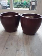 Geglazuurde binnen bloem potten, Tuin en Terras, Rond, Binnen, Zo goed als nieuw, Minder dan 40 cm