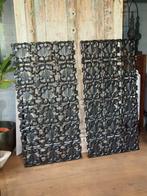 2 grote zwarte Wandpanelen/Ornamenten, Ophalen, Gebruikt