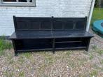 Zwart houten bankje, Huis en Inrichting, Banken | Bankstellen, Ophalen, Gebruikt, Minder dan 75 cm, 150 tot 200 cm