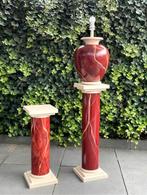 Design Le Dauphin France Vintage Marmerlook Tafel-lamp Zuil, Ophalen, Zo goed als nieuw